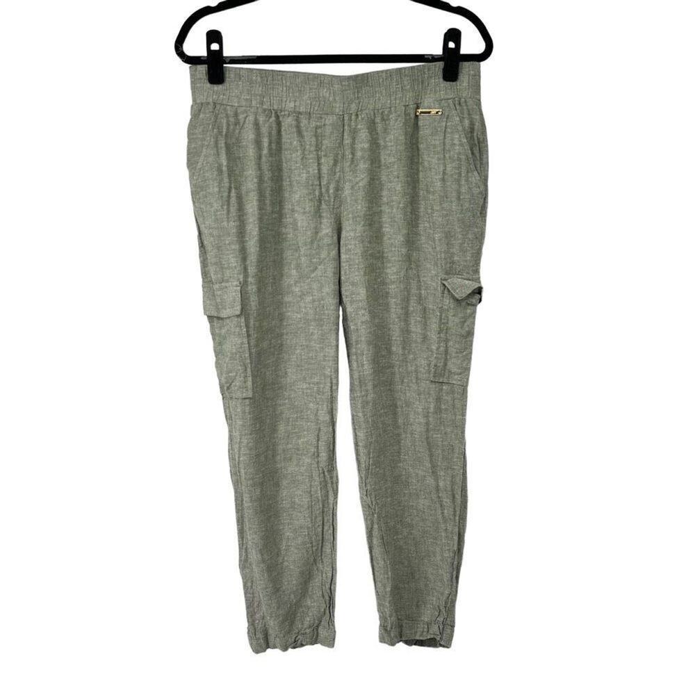 Jones New York Heather Green‎ Linen Viscose Blend Pants Sz M Women’s
